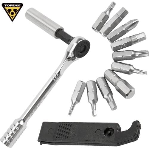 Topeak TT2524 Ratchet Rocket Lite Muti—function Tools T10/T25 Torx Hex Wrench Allen Key Socke 15 in 1 Tool Kit Bike Repair Tools
