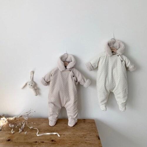 Newborn Baby Snowsuit Winter Velvet Baby Girls Romper Thick Warm Toddler Jumpsuit Hooded Clothes Infant Boys Clothes Outerwear