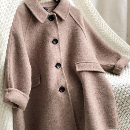 Girls Suits Coat Kids Woolen Cloth 2021 Khaki Thicken Warm Winter Autumn Kids Cotton Outwear Wool Fleece Childrens Clothing