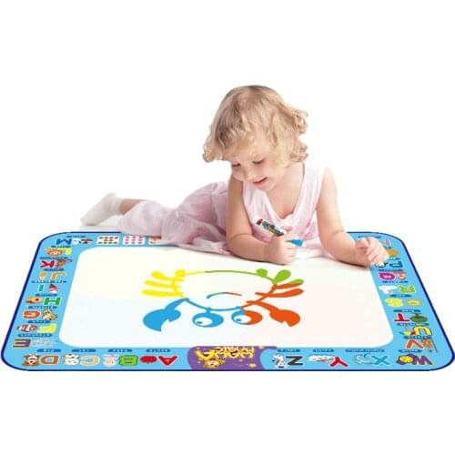 100cm*75cm Water Drawing Mat & 2 Pens Water Doodle Mat Writing Board Coloring Books Water Painting Rug Kids Educational Toys