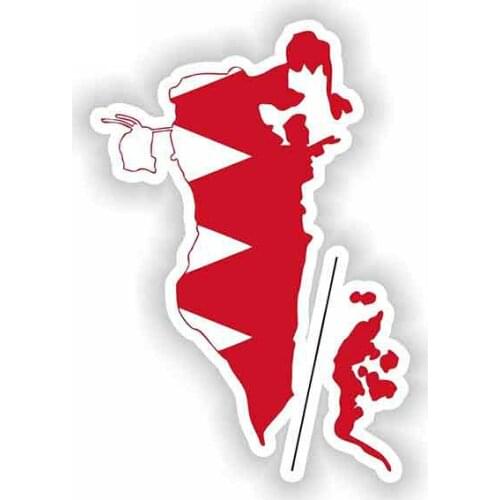 Creative Car Sticker Bahrain Map Flag Vinyl PVC 13cm*9cm Motorcycle Waterproof Windshield Car Window Car Styling Decal
