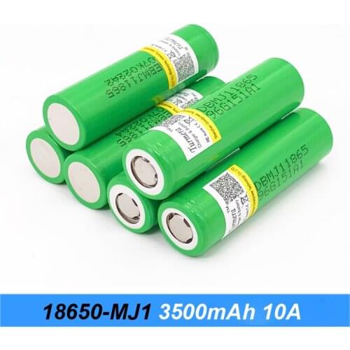 Turmera 18650 MJ1 3500mAh Battery 15A 18650 Lithium Batteries for 12V 16.8V 18V 21V 25V Drill Screwdriver Battery and E-bike Use