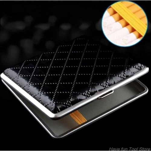 Metal PU Cigar Pocket For Holding 20Pcs Cigarette Tobacco Storage Case Container Box Holder Cool Design F17 21 Dropshipping