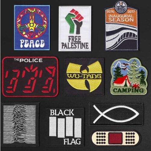 Fashion logo applique patch black adhesive sewing clothes DIY decoration bags shoes clothing accessories iron iron on denim