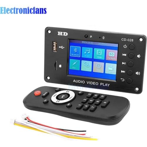 MP5 Bluetooth 5.0 Decoder Board 2.8 Inch TFT HD Video Player Audio Receiver FLAC WAV APE Decoding FM Radio USB TF Car Amplifier