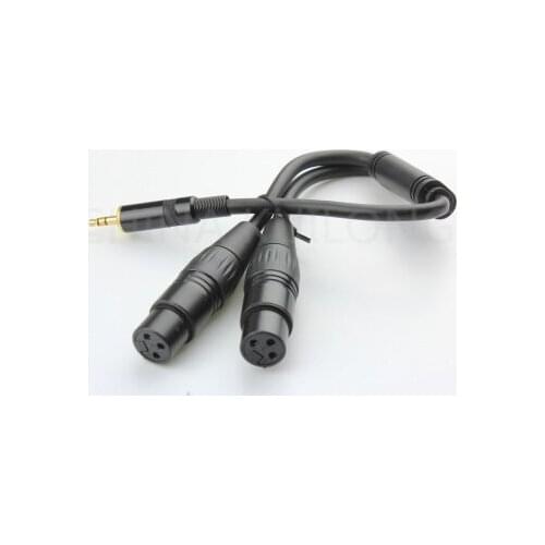 Wholesale 5pcs/lot Brand New 0.18M XLR Merger Y Combiner 1/8" stereo male to 2 xlr female audio Cable adapte