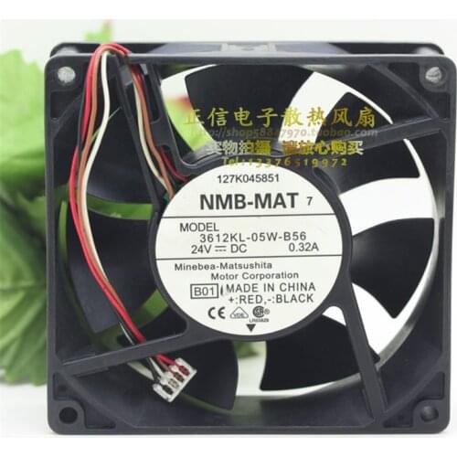 Original 3612KL-05W-B56 24V 0.32A 9032 9CM four-wire converter cooling fan