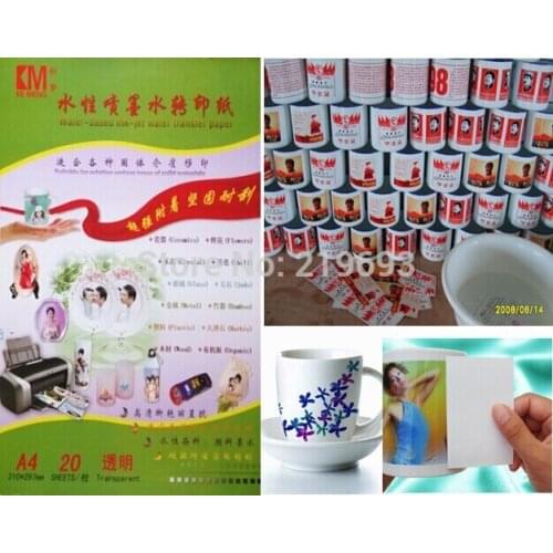 Water Decal paper A4(210*297mm) inkjet clear water-based inkjet water transfer paper for cup