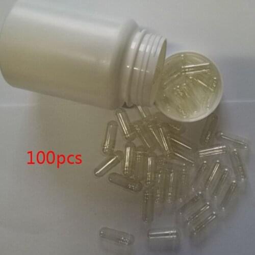 100PCS Standard Size 0 Empty Gelatin Clear Capsules Hollow GelatinTransparent