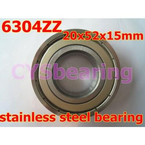Radial shaft stainless steel 440 6304 6304ZZ 20X52X15 mm deep groove ball bearing
