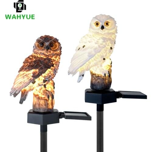 Solar Owl Garden Light Outdoor LED Lawn Lamp for Garden Decoration Waterproof Christmas Lights Outdoor Solar Lamp Post