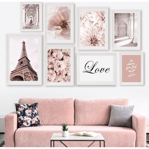 Tower Of Paris Dahlia Arch Woman Quotes Nordic Posters And Prints Wall Art Canvas Painting Wall Pictures For Living Room Decor