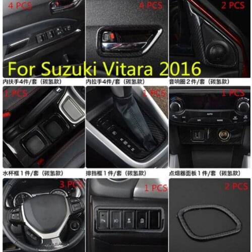 Car styling ABS Carbon black lines Interior decoration of automobile accessories, modified Accessories For Suzuki Vitara 2016( L
