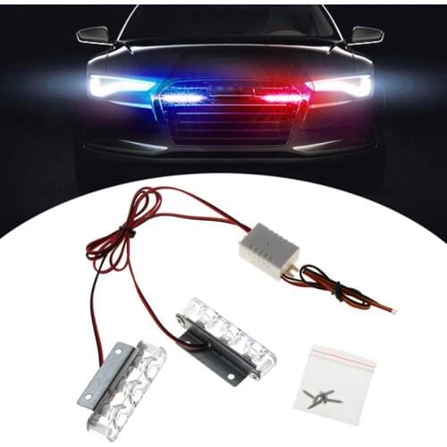 12V Police Light LED Flasher Light Police Lights Led Strobe Lights Flasher Red Blue Auto Flash 3Led Flasher Stroboscopes