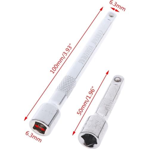 50mm 100mm Long Extension Bar 1/4 Drive Ratchet Socket Extender Socket Tool