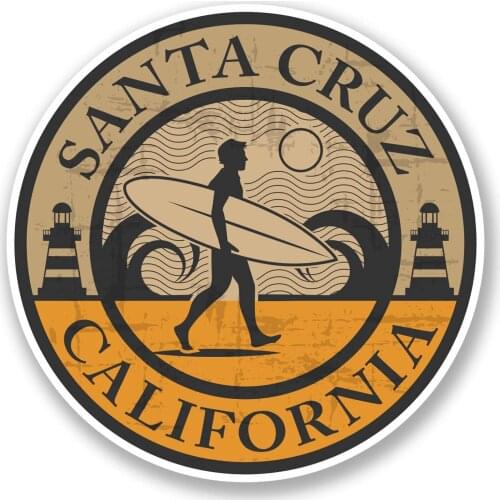 Santa Cruz California Vinyl Sticker IPad Laptop Car Surf Cali USA #5075 Stickers for Cars, Motos, Laptops, Industry