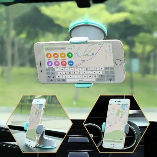 360 Rotation Car Phone Holder Windshield Mobile Phone Holder Non-slip Air Vent Clip Multifunction Phone Holders for Phone in Car