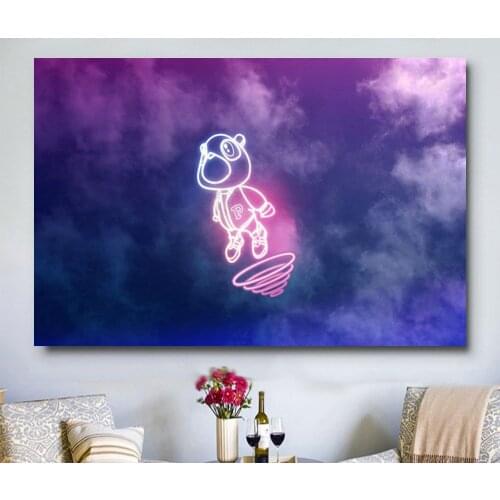 W246 Kanye West Bear Music Star Trend Beautiful Fashion Silk Fabric Wall Poster Art Decor Sticker Bright