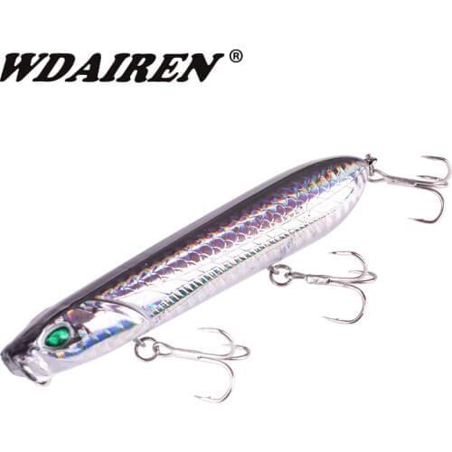 WDAIREN Floating Pencil Fishing Lure Bait Bass 10cm 18g Artificial Hard Bait Topwater Trolling Popper Lures Pike Jerkbait Tackle