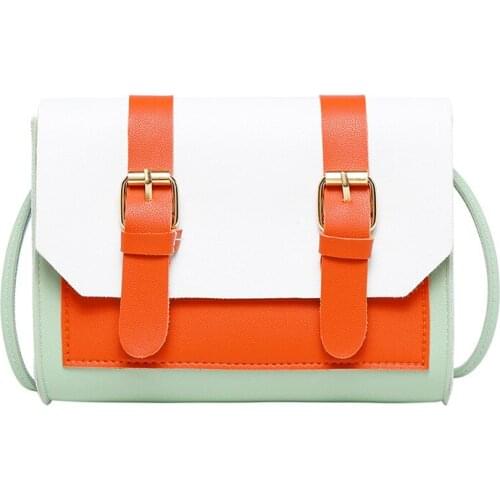 Japanese and Korean new womens bags Contrast casual small square bag Shoulder Messenger Bag Small Fresh Phone Case Y503