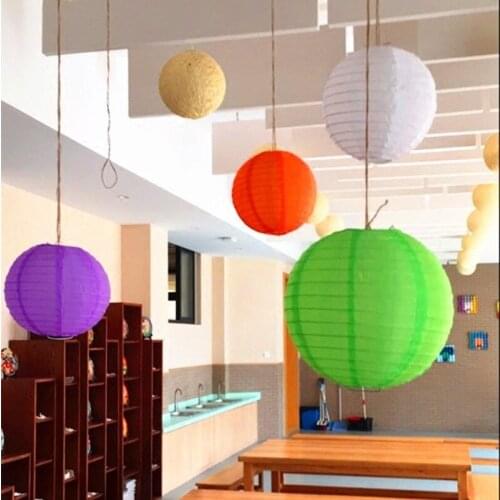 1pc Round Cloth Lantern 8/10/12/14/16inch Multicolor Chinese Lanterns Paper Ball Decor Wedding Birthday Party Hanging Decoration