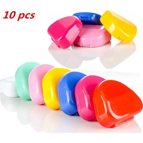 10pcs Dental Orthodontic Retainer Box Case Mouthguards Biteguards Dentures Sport Guard Denture Storage Mouthguard Container