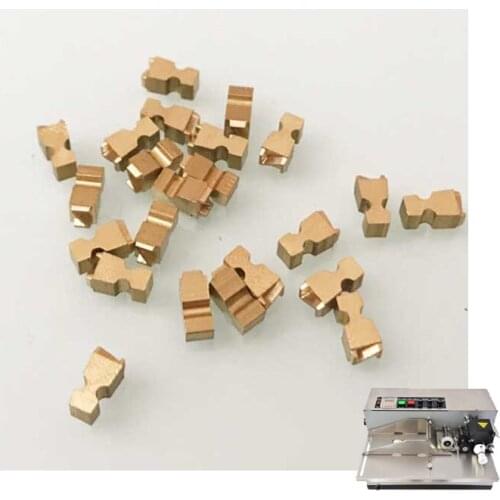 English brass characters for printing for MY380 coding machine(0-9 each one 6pcs,EXPLOTMFG each one 2pcs, symbols 6pcs)