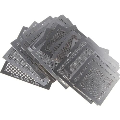 33Pcs/set Direct Heat Graphics Card Stencils for IN-TEL/for NVIDIA/for ATI Video Chips Steel BGA Reballing Stencil