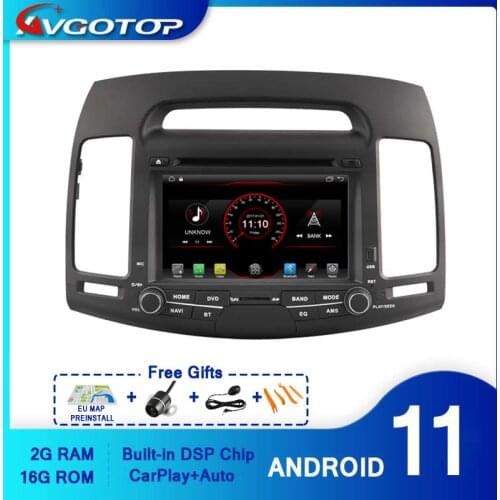 AVGOTOP Android 10 WINCE Bluetooth GPS Car Radio DVD Player for HYUNDAI ELANTRA 2007-2011 2G 16G MP3 MP4 Vehicle Multimedia