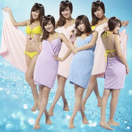 Bathing Towels Microfiber Bath Robe Women Bathroom Home Textile Absorbent Shower Towel Robe Bath Wearable Towel Sling bath skirt