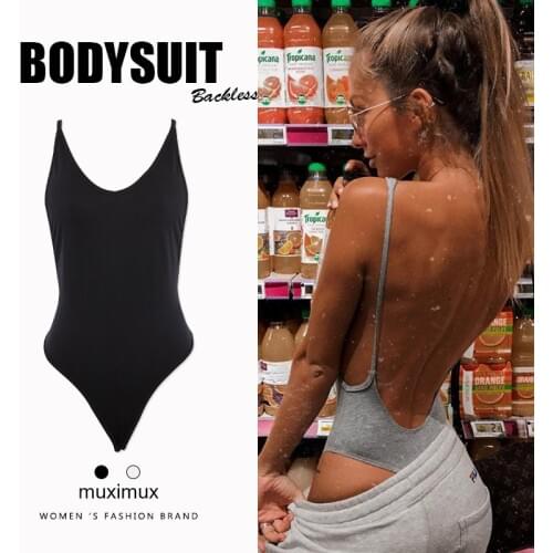 2020 Summer Women Sexy Bodysuit Spring Fashion Casual Backless Spaghetti Strap Black Bodysuit Body Tops For Women Short Jumpsuit