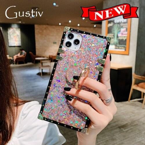 For Huawei P20 Case Shiny Square Case For Huawei honor Mate 9x 10i 20 20x 30 v30 p smart z P30 P40 Nova 4e 3i 4 5 6 Pro Cover