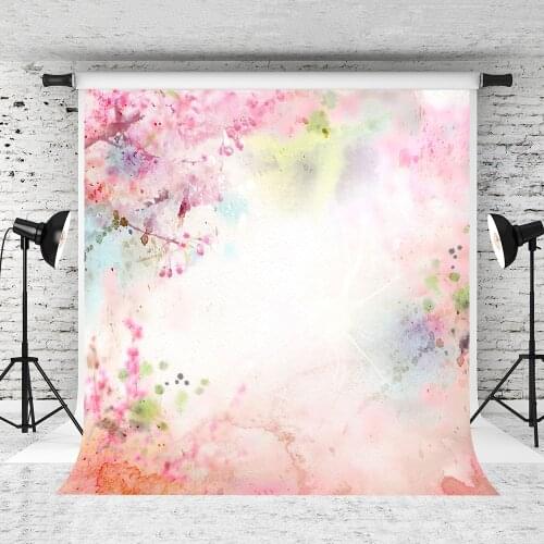 VinylBDS 10x10ft Newbo Photographic Background Pink Color Pink Flowers Plants Space Bracket Backdrops Newborn Princess