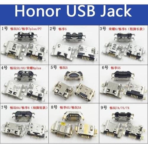 Honor Changxiang5C 7Plus/5/6/5X/6X/5S/6A/6S/5A/7A/7X/7S 5PIN PC Micro USB Charging Dock Data Socket Plug Connector Motherboard