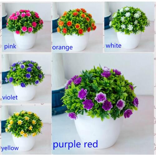 NEW 1pcs Artificial Plants Bonsai Wedding Party Decoratio Home Decoration Fake Flowers Potted Ornaments Small Tree Pot Plants