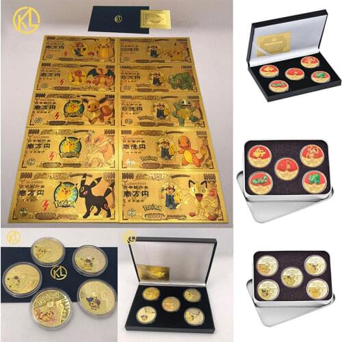 Anime Pocket Gold Plated Coins Collectibles with Coin Holder Gold Japanese banknote Commemorative Coin Gift Dropshipping
