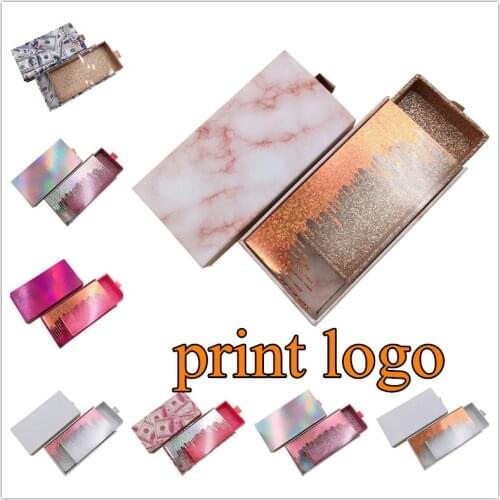 Eyelash Boxes Wholesale Eyelashes Packaging Newest Empty Lash Case with Clear Tray 25mm Mink Lash Boxes Package Print Logo