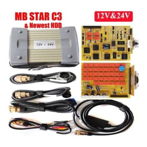 Newest MB Star C3 Multiplexer V2021.06 Software Version MB SD Connect Compact 3 Full Chip White Relay with Cable Diagnostic Tool