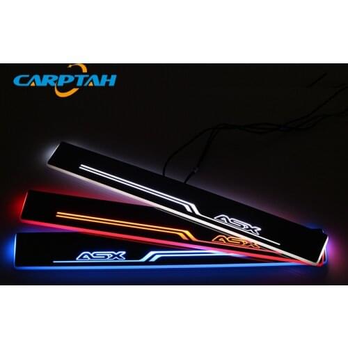 CARPTAH Trim Pedal Car Exterior Parts LED Door Sill Scuff Plate Pathway Dynamic Streamer light For Mitsubishi ASX 2015 - 2018