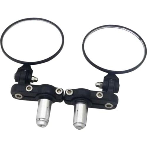 BLACK ROUND 7/8" 22MM REARVIEW MIRROR HANDLEBAR END UNIVERSAL FOR MOTORCYCLE