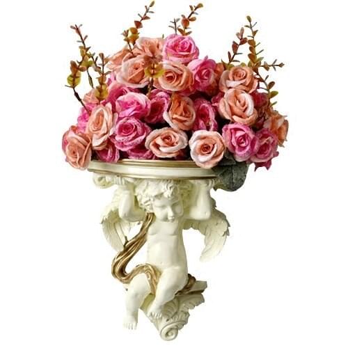 Home Wall Decorative Artificial Flowers Shelf Pendart Art Hanging Resin Mural Craft Wedding Living Room Oornaments Wall Vase