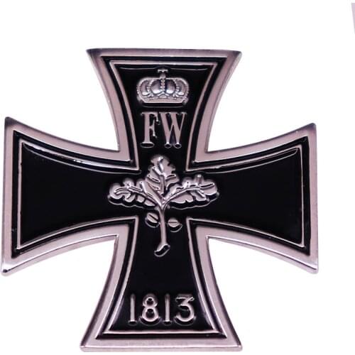German Germany FW 1813 Oak Leaf Iron Cross Order Medal Metal Car Truck Motorcycle Helmet Sticker Emblem Decals