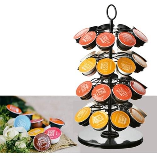 MICCK New Metal Coffee Capsule Storage Rack 32pcs Coffee Holder Storage Fits Coffee Capsules Stand Iron Chrome Plating Stand