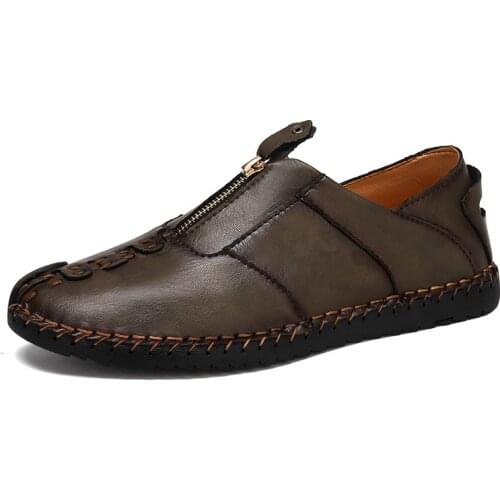 New Leather Men Casual Shoes Plus Size 39-48 Comfortable Soft Mens Loafers Shoes Zapatillas De Deporte Man Flats Drop Shipping