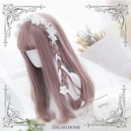 High Quality Harajuku Soft Sister Letitia Lolita 50CM Air Bangs Wig Cosplay Costume Party