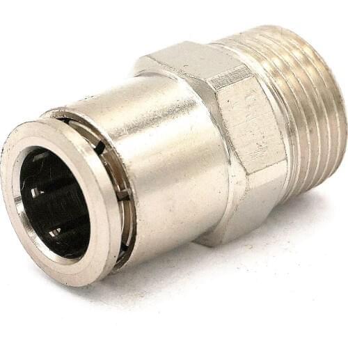 M5 1/8" 1/4" 3/8" 1/2" BSP Male to Fit Tube O/D 4/6/8/10/12/14mm Pneumatic Nickel Brass Push In Connector Quick Fitting