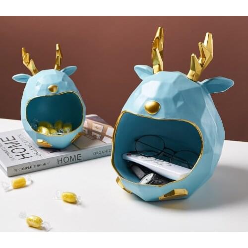 Deer Storage Tank Resin Animal Model Desktop Debris Storage Accessories Nordic Home Decor Living Room Dining Table Decora Gifts