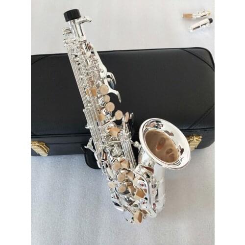 Best Quality Soprano Sax S-901 Curved Neck Bb Tune Nickel Silver Brass Soprano Saxophone Instrument For Students With Case Gift