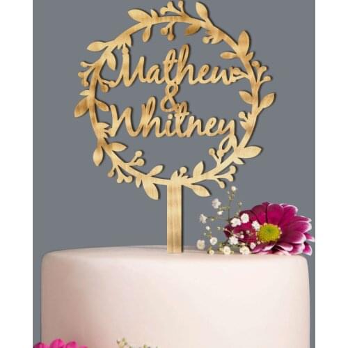 Rustic Wedding Cake Topper Custom Gold Glitter Cake Topper Rustic Country Chic Wedding Cake Topper