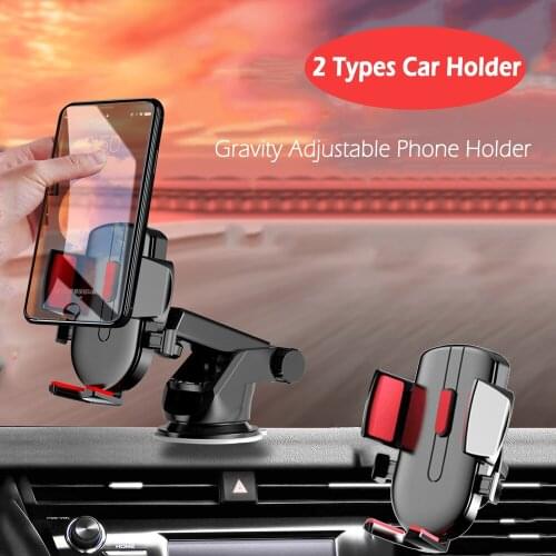Universal Car Sucker Mobile Phone Holder 360° Rotation Gravity GPS Stand Car Air Vent Mount Bracket for iPhone Samsung Xiaomi